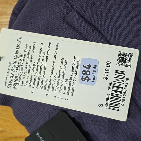 NWT Lululemon Steady State Classic-Fit Jogger Small, Purple Nightfall - Picture 2 of 4